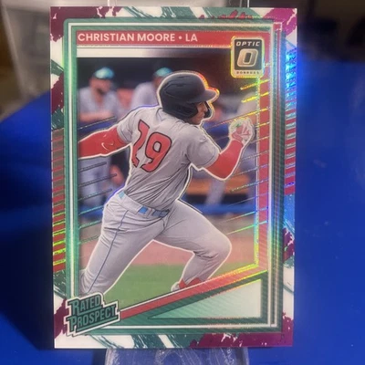 2025 Panini Donruss Christian Moore Jazz Prizm Case Hit! #145 Anaheim Angels - Image 1 of 2