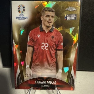 2024 ARBNOR MUJA 10/50 TOPPS CROMO UEFA EURO2024 ALEMANIA ZAFIRO NARANJA DEBUT - Imagen 1 de 3