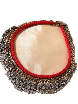 Современный CZ циркония камень и красная нить ожерелье - Изображение 1 из 3