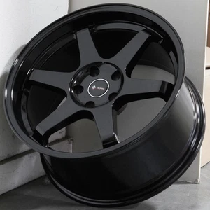 17x9 Black Wheels Vors TR37 5x108 30 (Set of 4) 73.1 - Picture 1 of 7