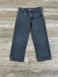 Vintage 1970s Wrangler Black Denim Jean Boy Size 4 Regular 45862BK - Picture 1 of 7