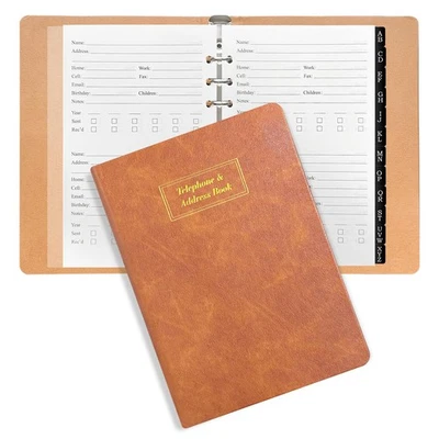Refillable Address Book with Alphabetical Tabs for Christmas Cards Gift Track... - Image 1 of 4