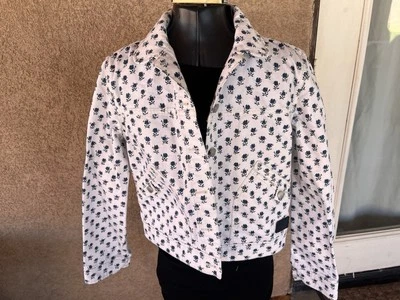 Chaqueta vaquera Coach Badlands floral blanca denim talla M Preppy Coastal para mujer Foto 1 de 4