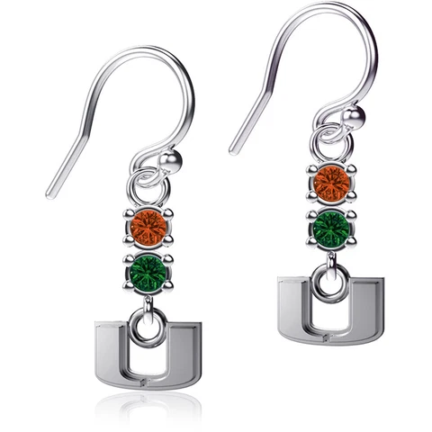 Dayna Designs Miami Hurricanes Dangle Crystal Earrings Cover