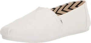 Toms Classic White Recycled Cotton Womens Espadrilles Slipons - Picture 1 of 7