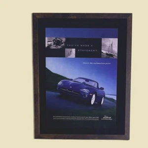 Vintage Car Picture Framed Advertisement Jaguar XK8 Wall Decor 1990s Man Cave - Picture 1 of 6