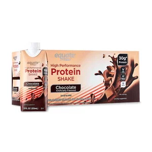 Equate High Performance Protein Shake, Chocolate, 11 Fl Oz, 12 Ct Gluten-free - Picture 1 of 12