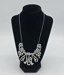 Brighton CONCERTO SCROLL Silver Crystal Pendant Necklace #128 - Picture 1 of 7
