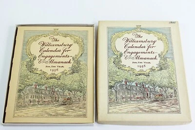 THE WILLIAMSBURG CALENDAR FOR ENGAGEMENTS & ALMANACK for the year 1956 Boxed - Image 1 of 4