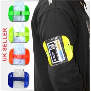 High Visibility Security Arm Band ID Badge Card Holder SIA Armband Yellow Red .. - Picture 1 of 7