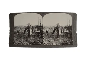 Tarjeta fotográfica 3D Primera Guerra Mundial Stereoview ENGINEERS REPARANDO FERROCARRIL CERCA DEL HANGARD C1918 - Imagen 1 de 4