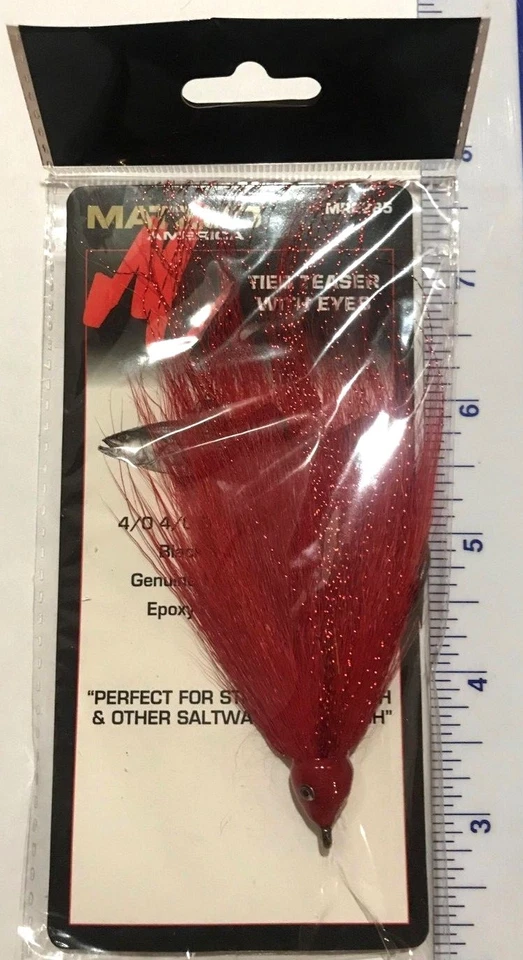 5 plataformas teaser atadas Matzuo con ojos gancho 4/0 60 lb.line rojo MR2285 Foto 1 de 1