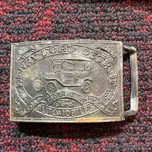 Vintage Belt Buckle Henry Ford  Model T "Detroit Ford Automobile - Picture 1 of 2
