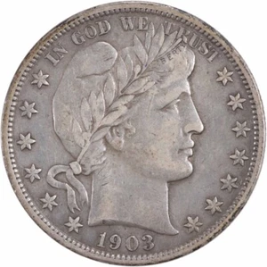 1903-S Barber Silver Half Dollar EF Uncertified #1151 - Picture 1 of 2