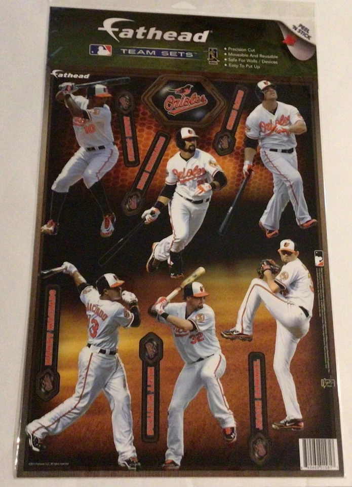 Orioles team set Jones Davis Markakis Machado plus 2 MLB Teammates Fathead new - Image 1 of 1