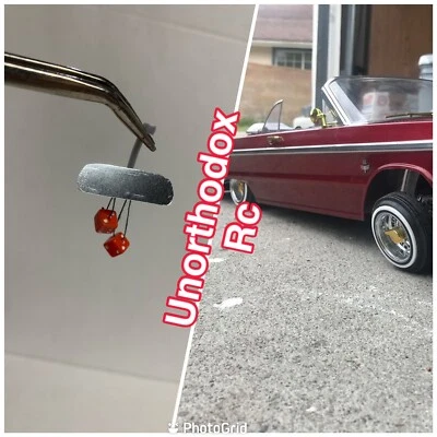 Redcat Sixty four Impala Jevries Rc Lowrider rear view mirror W/red Hanging Dice - Image 1 of 4