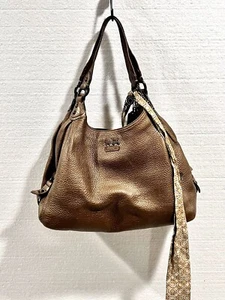 Coach Madison Maggie Tasche Damen Metallic Gold Prägung Leder Schultertasche - Bild 1 von 9