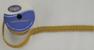 Guarnição Wrights Gimp - 1/2"w x 3yds - Ouro ou Azeitona Escura Taupe - Imagem 1 de 2