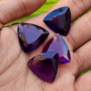 Natural 91.20 Ct Certified Brazilian Violet Amethyst Gemstone 4Pcs Lot - Picture 1 of 6
