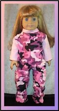 Doll Clothes Made 2 Fit American Girl 18" inch Pajamas Camo Pink Black Rose