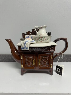 Bule grande vintage Paul Cardew antigo lavatório figura porcelana assinado - Imagem 1 de 4