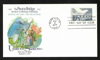 #1721 13c Peace Bridge - Fleetwood FDC - Image 1 of 2