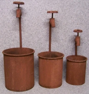 "Juego de 3 grifos de jardín rústico maceta de metal desgastado NUEVO 12-16""-18" - Imagen 1 de 4