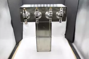 Stainless Steel 4 Product Draft Beer Kegerator T Tower, Body, 4 Faucets - Picture 1 of 13
