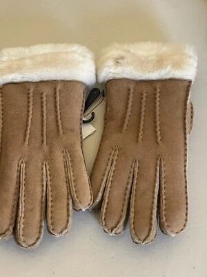 GUANTES DE PIEL DE OVEJA UGG EXPUESTA CLÁSICOS TASMAN GENUINOS DE PIEL DE OVEJA EN CASTAÑO TALLA S Foto 1 de 4