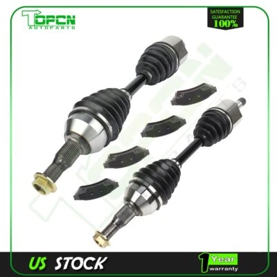 For Chevrolet Impala Pontiac Grand Prix 2 Front CV Axle +4 Brake Ceramic Pads - Image 1 of 4