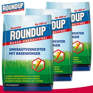 Roundup 3 x 9 kg Rasen-Unkrautfrei Unkrautvernichter mit Rasendünger  - Bild 1 von 1