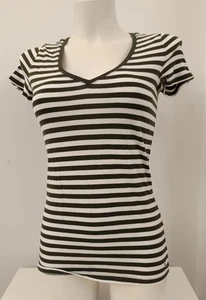 * TOMMY HILFIGER genial camiseta en V talla S 36 marrón/blanco - Imagen 1 de 6