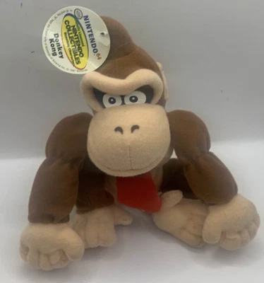 1997 Vintage Nintendo 64 Donkey Kong Beanbag Pelúcia Hang & Tush Tag BD&A Oficial - Imagem 1 de 4