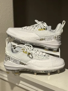Under Armour Harper 7 Low ST Metal Baseball Cleats 3025582 100 White Men Sz 8 - Picture 1 of 10