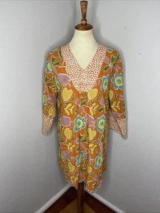 Damen Gudrun Sjoden Cikoria gewebte Bio Baumwolle Tunika in Orange Masala Large - Bild 1 von 10