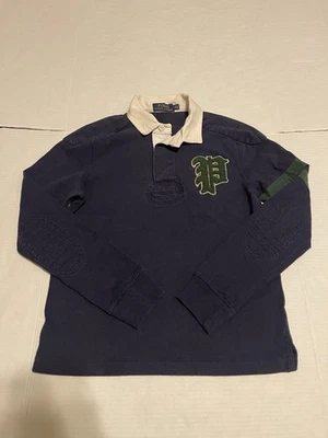 Polo Ralph Lauren Boys Medium Rugby Long Sleeve Embroidered Padded Navy 6-7 - Image 1 of 4