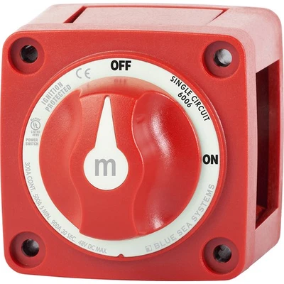 Blue Sea 6006 m-Series (Mini) Battery Switch Single Circuit ON/OFF Red  Marine - Image 1 of 4