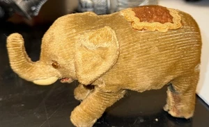 Vintage 1950er Japan Mohair zum Aufziehen gehender Zirkus Elefant Tier 3 1/4" groß - Bild 1 von 3