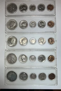 Whitman Mint 5-Coin Year Sets 90% Silver 1936, 1944, 1963, 1964, 1965 - Picture 1 of 2