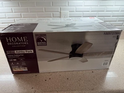 Home Decorators Ashby Park 52 in. LED Black Ceiling Fan w/Remote - Image 1 of 3