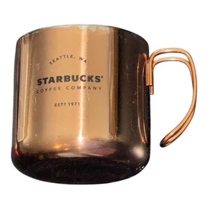 Taza de café Starbucks reuniones 12 oz metal cobre aspecto acero inoxidable camping alambre - Imagen 1 de 6