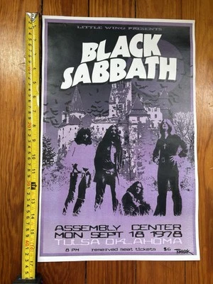 Black Sabbath Poster 11x17Inches Assembly Center Tulsa Oklahoma 1978 Little Wing - Image 1 of 2