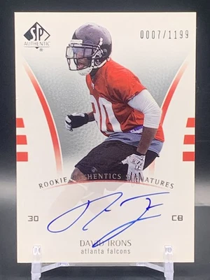 2007 SP Authentic #212 David Irons Rookie Auto /1199 - Atlanta Falcons - Image 1 of 2