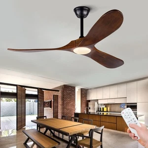 BRAND NEW BOJUE 52" INDOOR/OUTDOOR CEILING FAN W/DIMMABLE LED LIGHT&REMOTE - Picture 1 of 6