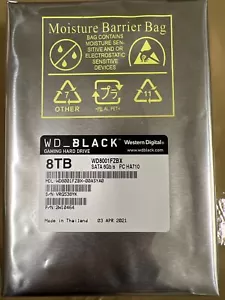 WESTERN DIGITAL Black 8TB 7.2K 6G 3.5" SATA HARD DRIVE - WD8001FZBX - Picture 1 of 1