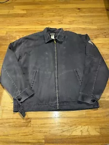 Vintage Bulwark Protective FR Flame Resistant Work Jacket Denim Blue Zip XL Coat - Picture 1 of 13