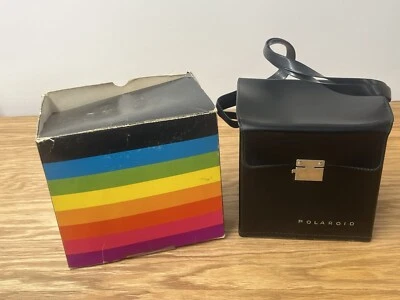 Estuche de transporte de cuero negro estructurado Polaroid de colección #342 Foto 1 de 4