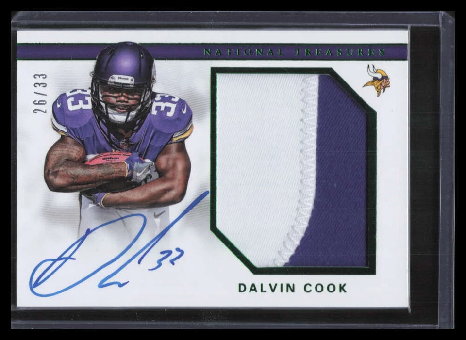 2017 National Treasures Material Signatures Dalvin Cook Rookie Patch Auto 26/33 - Image 1 of 2