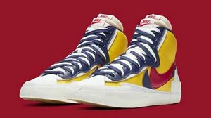 Para Hombre Sacai x Nike Blazer Alta Universidad Maíz Rojo Medianoche Azul Marino BV0072-700 Nuevo - Imagen 1 de 6