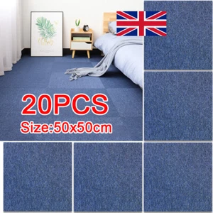 20Pcs 5m2 Box Of Premium Carpet Tiles Office Heavy Use Flooring Blue AU - Picture 1 of 7